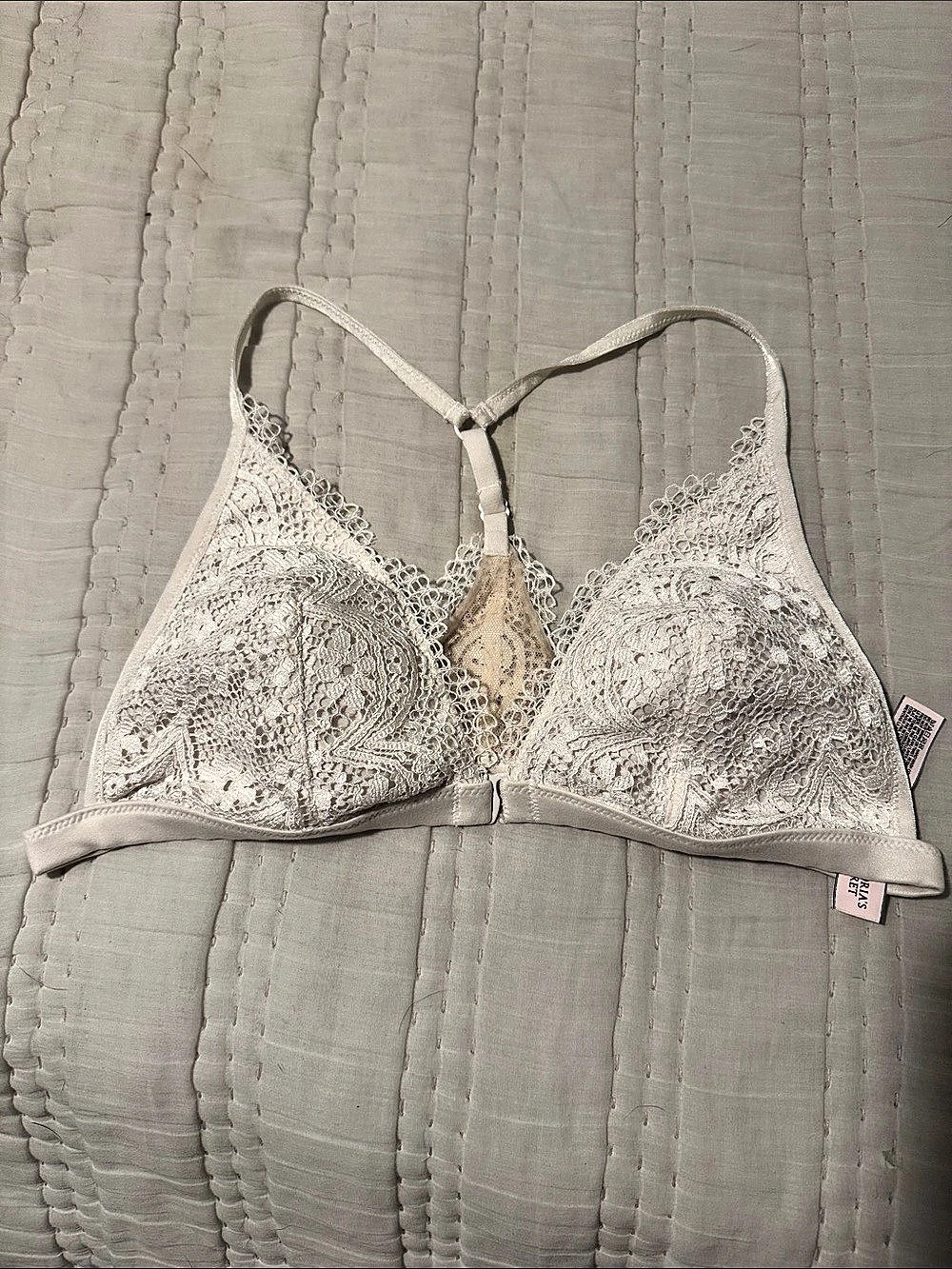 Victoria's Secret Body by Victoria Lace Racerback Bralette White 34C